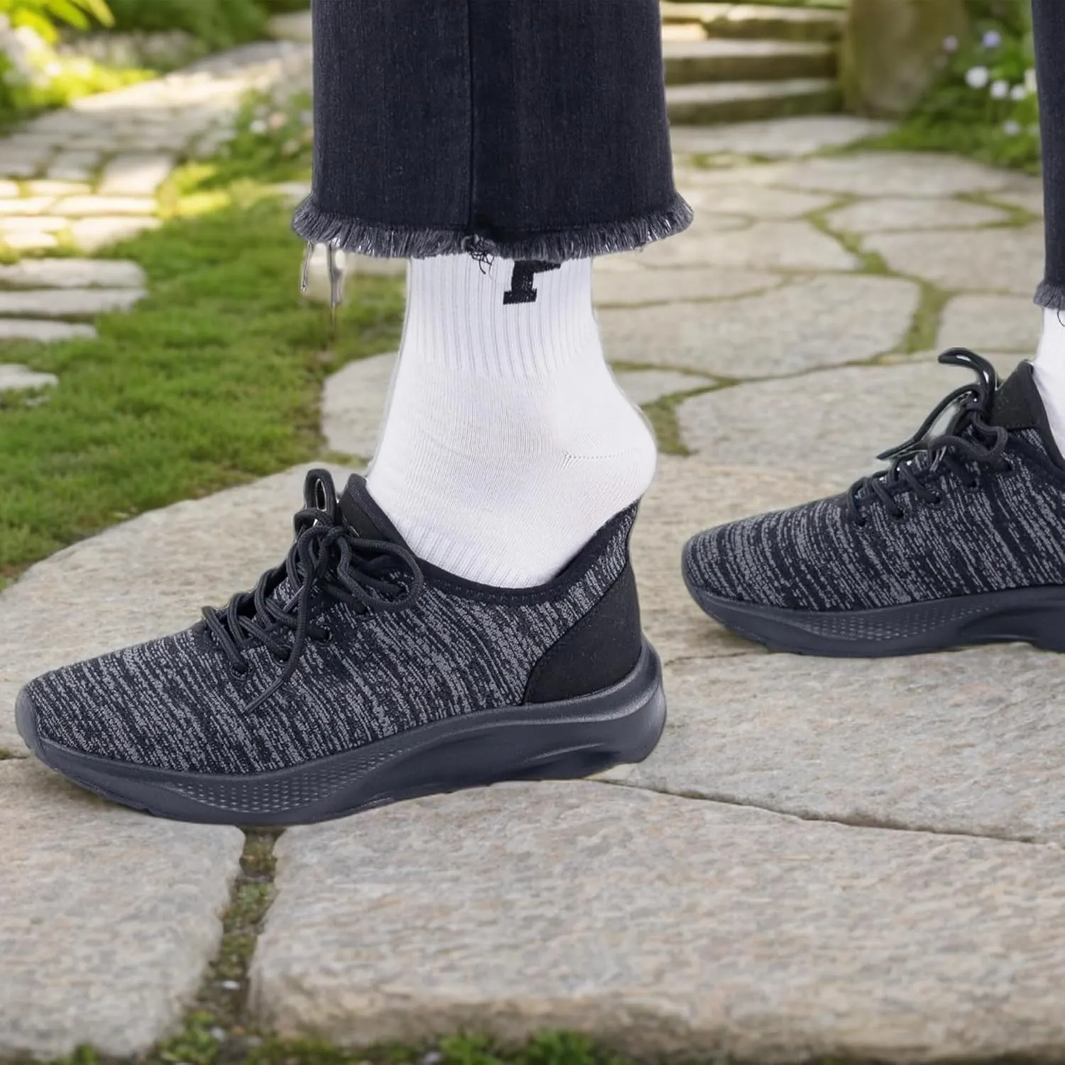 Women's Tennis Shoes,Comfortable Breathable Knit Slip On Sneakers, Convenient Shoes for Everyday and Travel