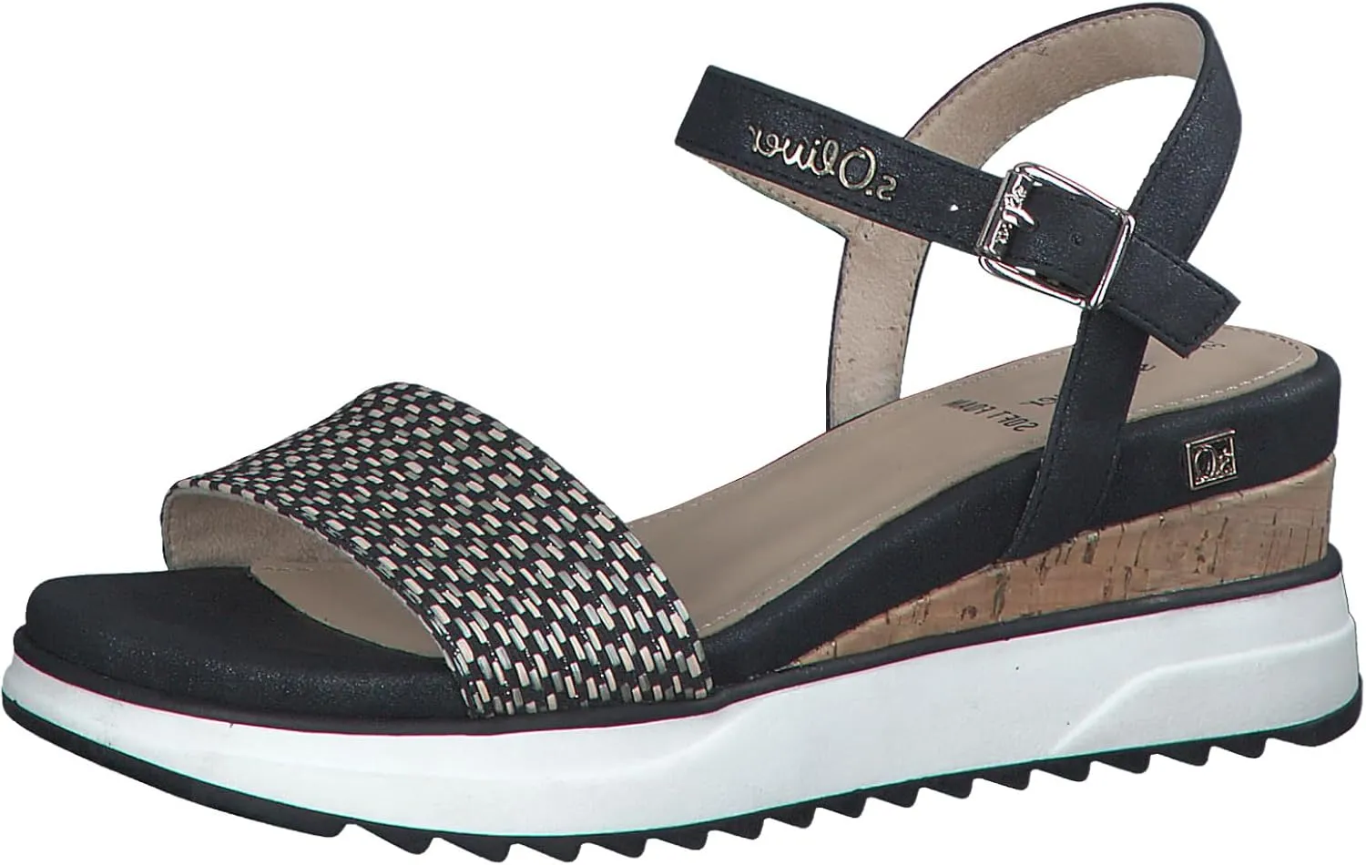 Women's Vegan Wedge Sandals, black, 9.5 Women