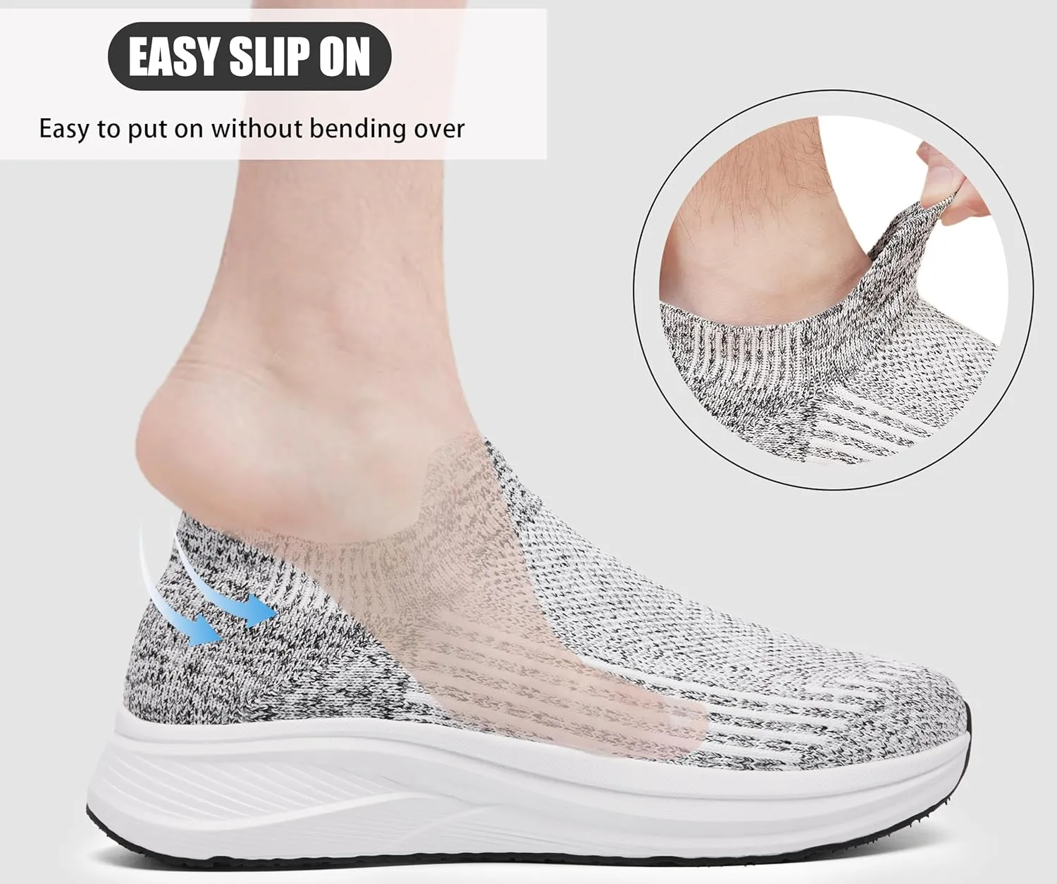 Women's Wide Slip On Walking Shoes Non-Slip Socks Shoe Lightweight Breathable Mesh Sneakers for Everyday Comfort & Style | Perfect for Work Travel
