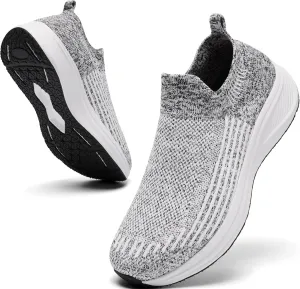 Women's Wide Slip On Walking Shoes Non-Slip Socks Shoe Lightweight Breathable Mesh Sneakers for Everyday Comfort & Style | Perfect for Work Travel