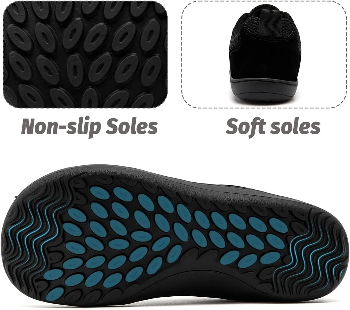 Women's Wide Toe Box Barefoot Sneakers Slip On Shoes Non Slip Running Sneakers Jogging Shoes