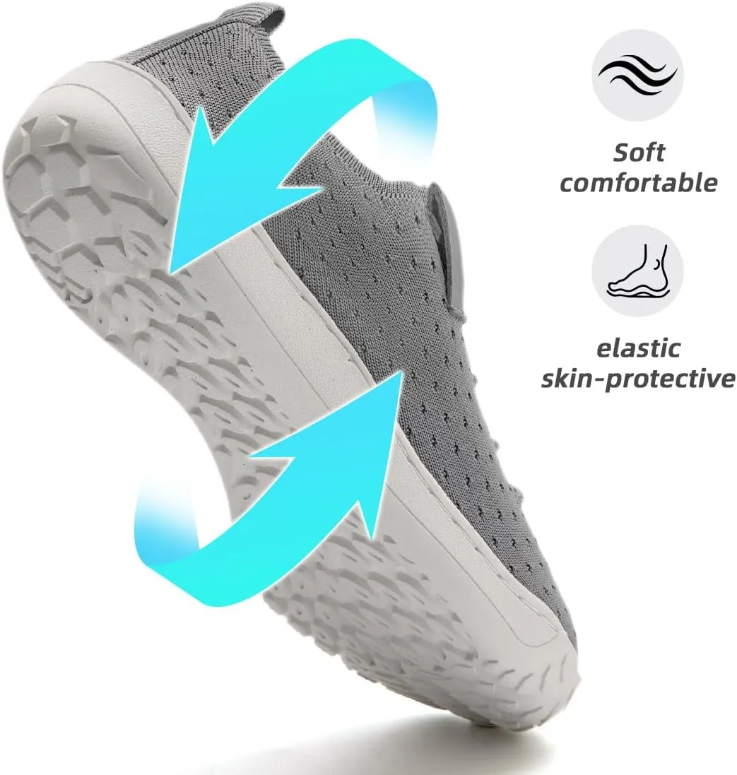 Womens Wide Toe Sneakers Walking Shoes Workout Slip On Sports Zero Drop Minimalism Lightweight Breathable Running Tennis Training Flat Sole