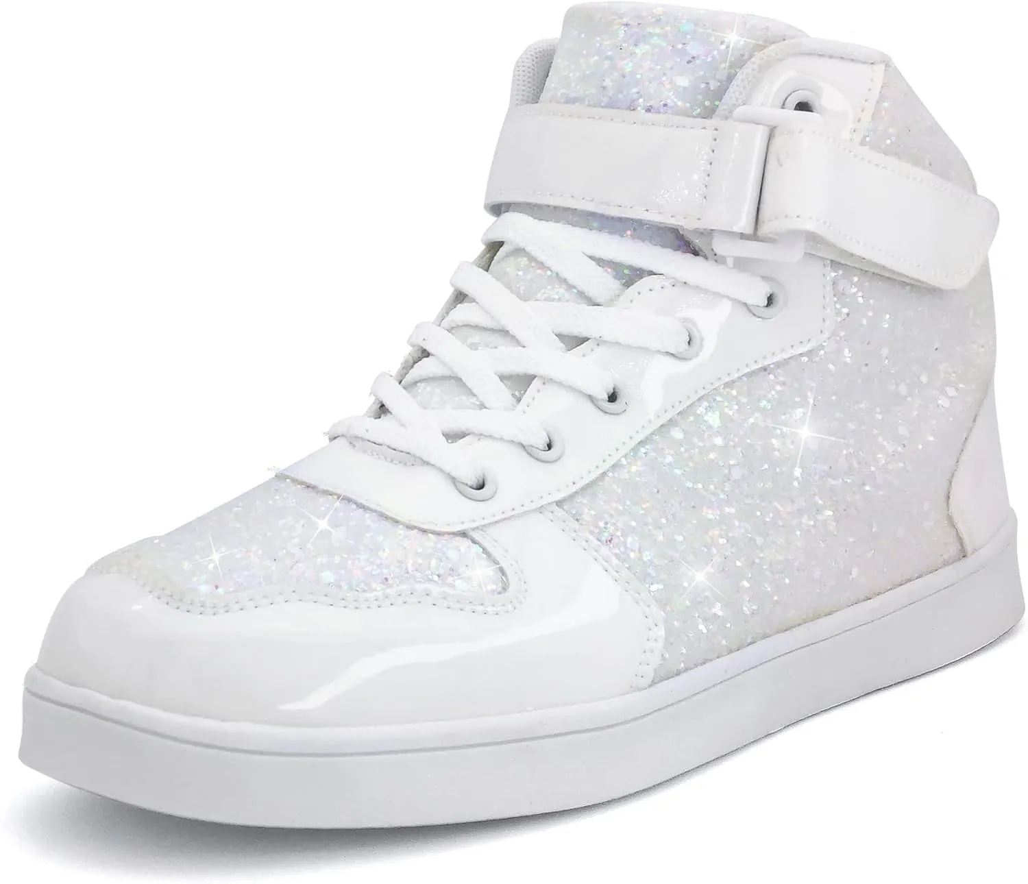 Wooowyet Glitter Shoes Kids High Top Sneakers for Boys Girls Gift Party Birthday Christmas Halloween