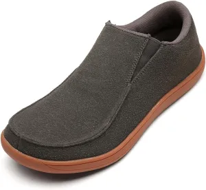 WYGRQBN Men's Wide Minimalist Barefoot Sneakers Slip on Walking Shoes Zero Drop Sole Lightweight Comfortable Casual