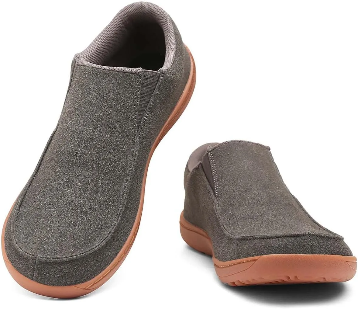 WYGRQBN Men's Wide Minimalist Barefoot Sneakers Slip on Walking Shoes Zero Drop Sole Lightweight Comfortable Casual