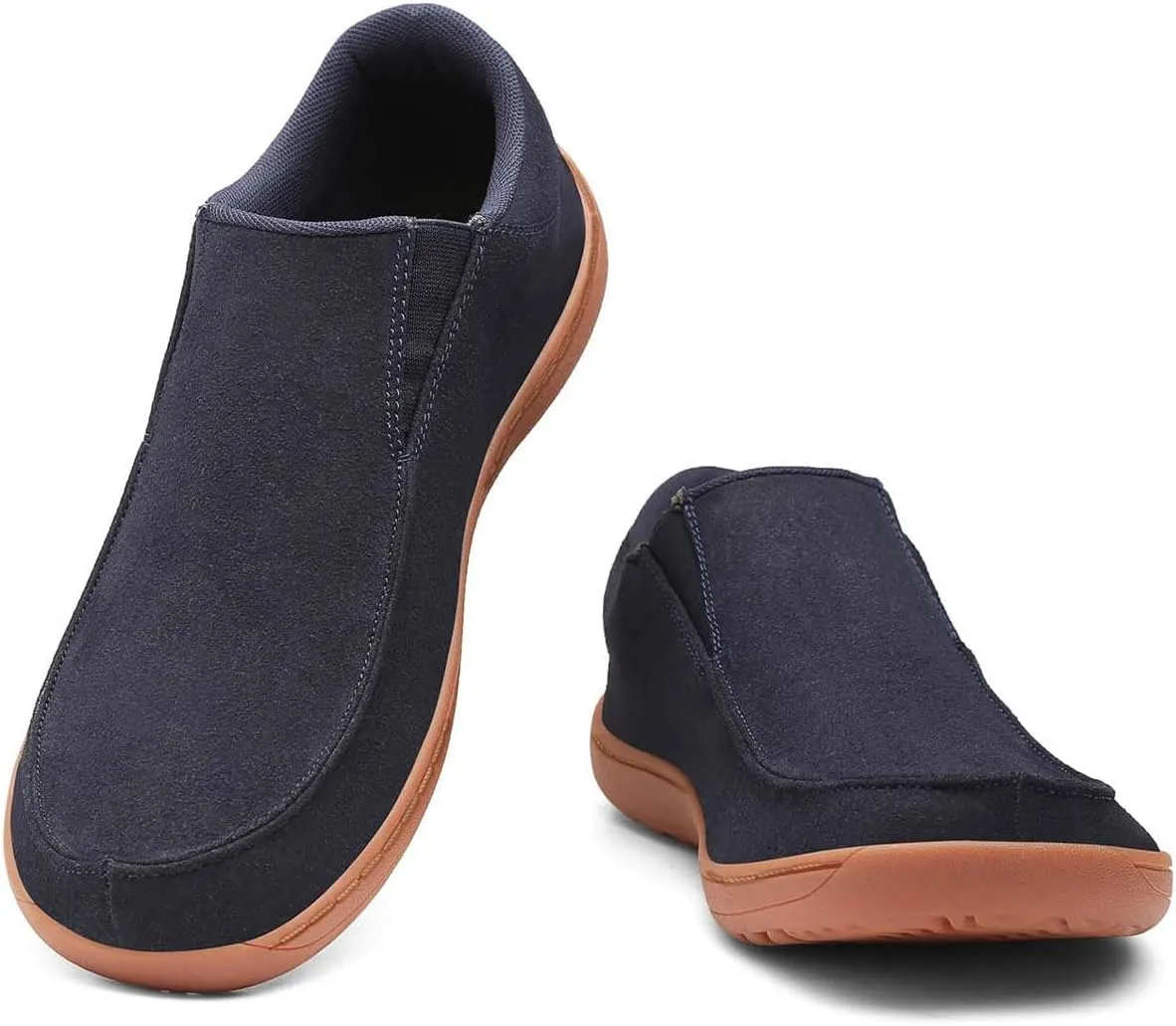 WYGRQBN Men's Wide Minimalist Barefoot Sneakers Slip on Walking Shoes Zero Drop Sole Lightweight Comfortable Casual
