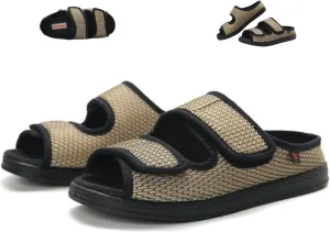 XGOPTS Diabetic Sandals for Women Men Extra Wide Diabetic Foot Shoes Swollen Feet Diabetic Edema Boots Slippers Non Slip Open Toe Adaptive Sandals Diabetic Arthritis Walking Shoes Adjustable Closure