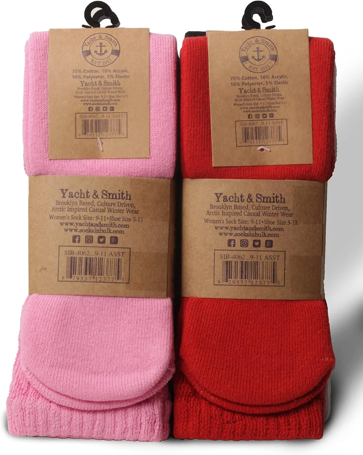 Yacht & Smith 6 Pairs Women's Scrunched Slouch Socks, Cotton Boot Socks Bulk Pack for Everyday Comfort & Style, Size 9-11
