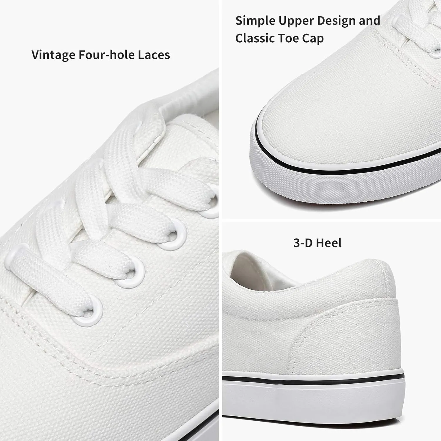 yageyan Men’s Low Top Canvas Walking Shoes Lace-up Fashion Sneakers Casual