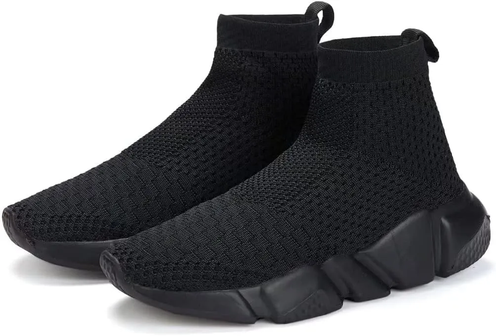 YAVY Kids Sneakers for Boys Tennis Shoes Girls Sock Sneakers for Kids Slip on Shoes Breathable high top Athletic Lightweight Walking Running Shoes