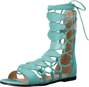 YDN Sexy Ankle High Gladiator Sandals for Women Lace up Open toe Flats Zips Shoes size 4-15 M US