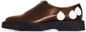 YDN Women Little Platform Loafers Cute Round Toe Leather Zip No Heel Slip-on Travel Campus Walking Shoes Size 4-15 US