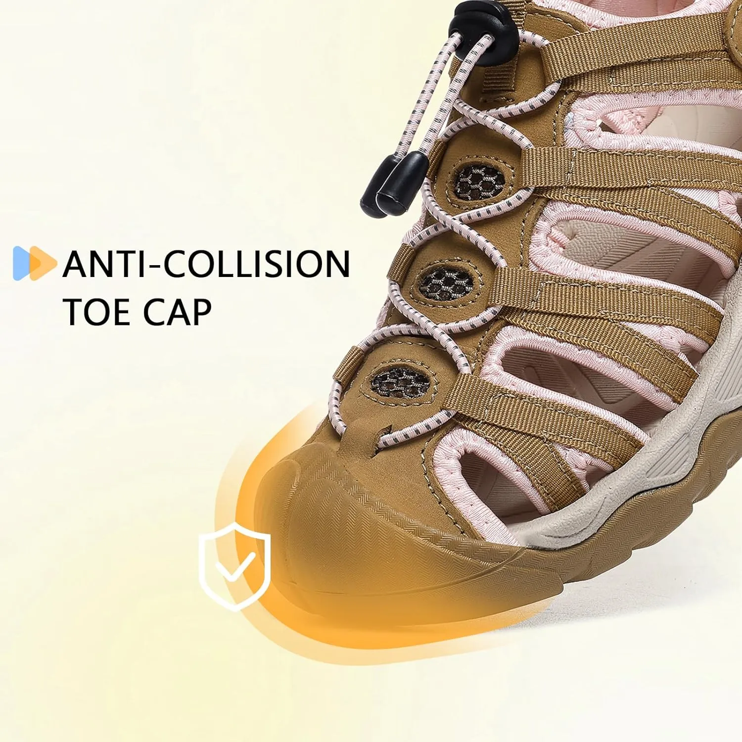 ziitop Womens Hiking Sandals Closed Toe Summer Outdoor Adventurous Beach Sandals Lace Adjustable Double Buckle Water Shoes