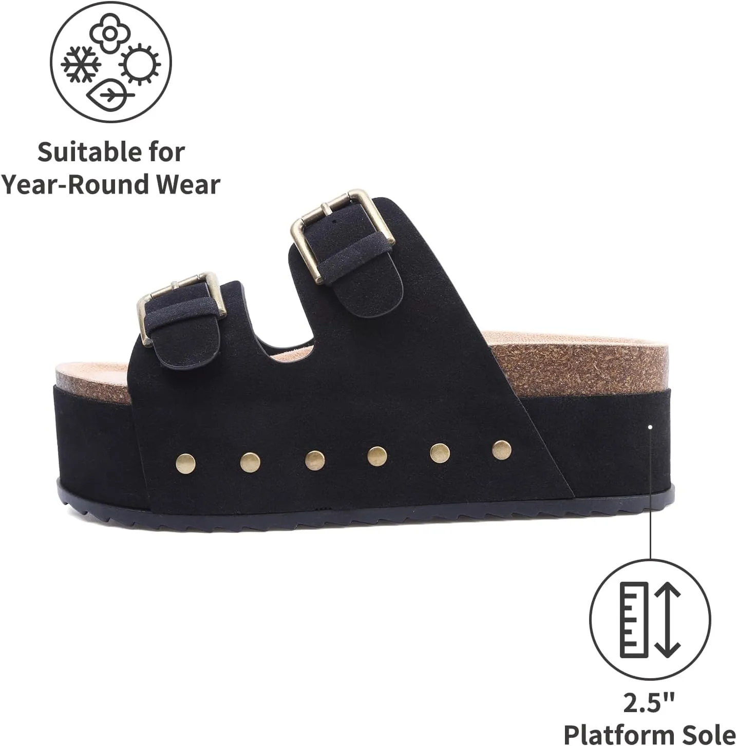 ziitop Womens Sandals Platform Sandals Women Comfortable Beach Essentials Memory Foam Slides for Women