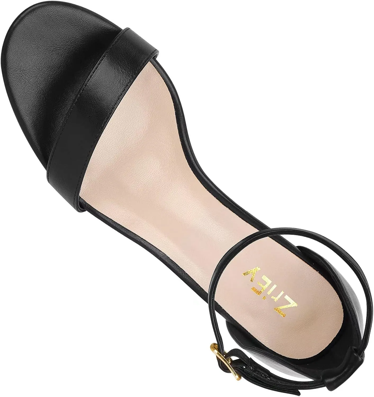 ZriEy Chunky Heels for Women Strappy Platform Sandals Open Toe Heeled Sandals Ankle Strap Adjustable Buckle Lucite Chunky High Heel Shoes